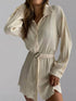 'Amara' Button Up Dropped Shoulder Shirt Dress - Celes Fashion